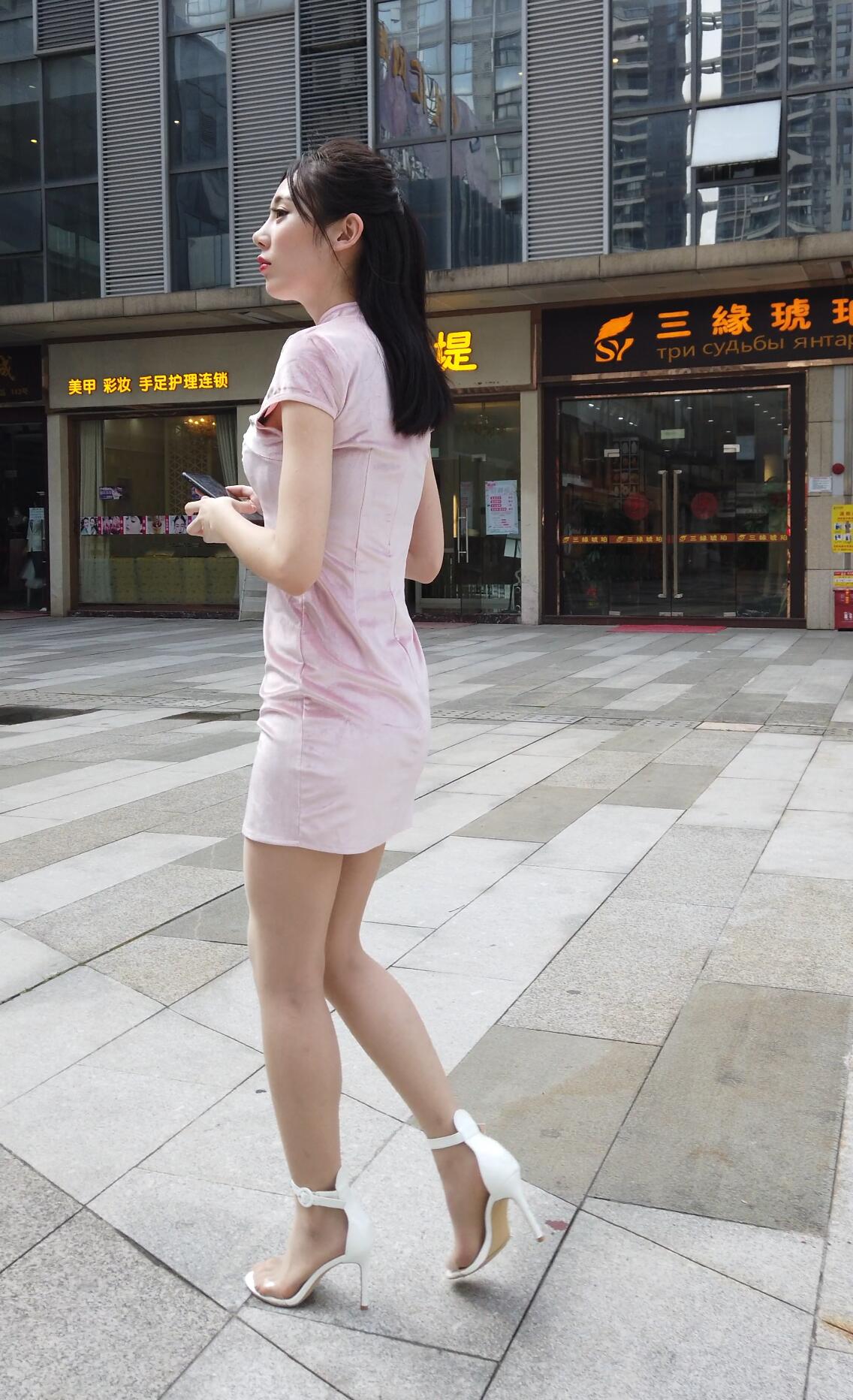 肉丝美腿旗袍街拍花絮 | OL制服旗袍街拍 | 模特私拍摄影 | 饭拍版4K画质