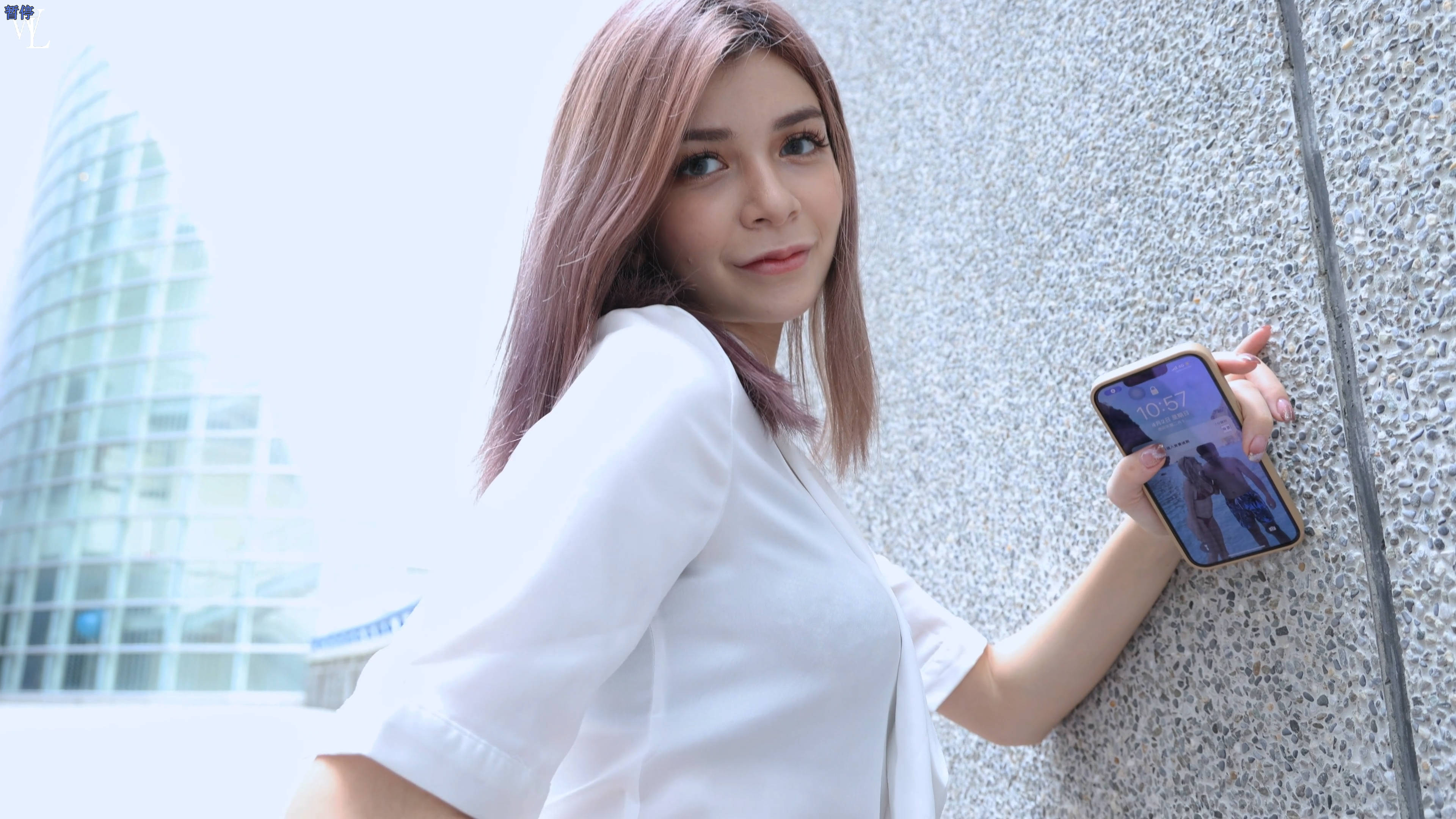 腿模(4K) (妮妮)混血美女網襪OL